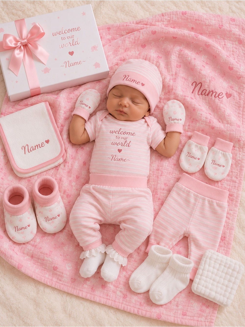 Welcome to Our World Pink Baby Gift Set